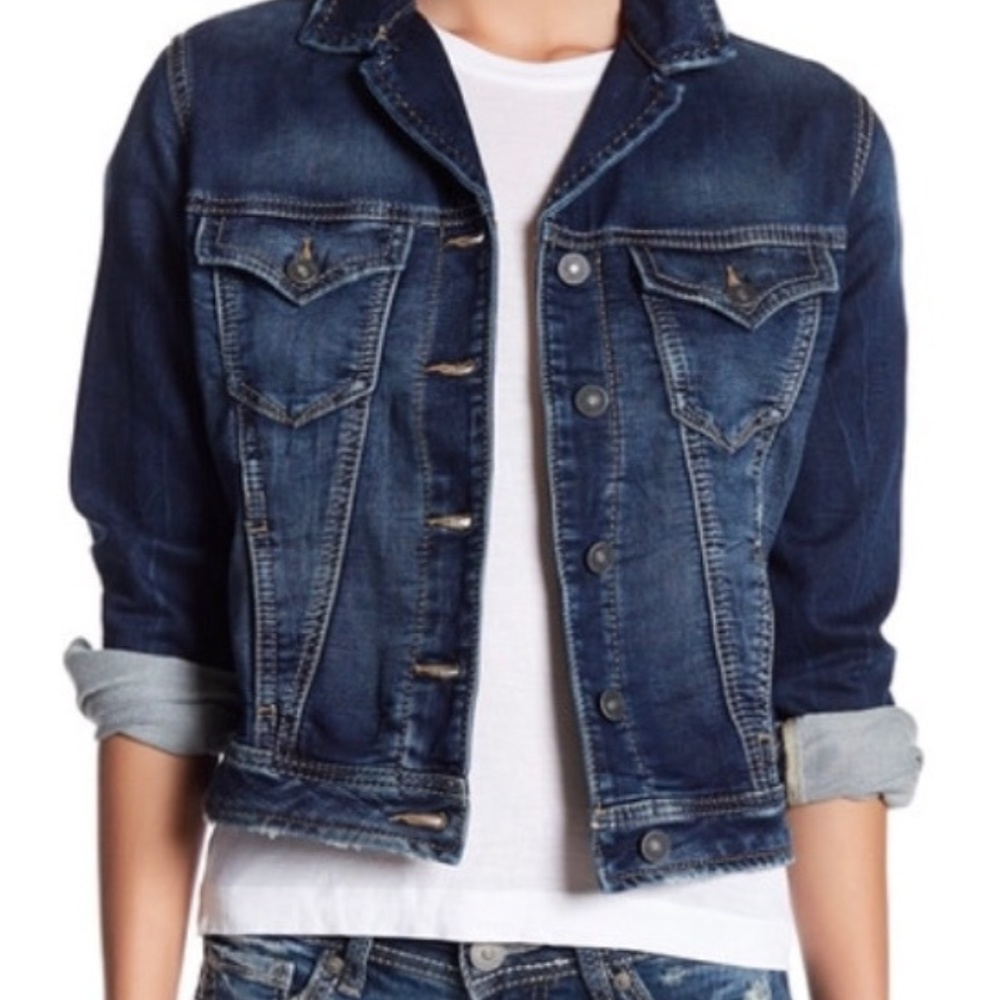 Silver Jeans Co. Joga Cropped Denim Jean Jacket